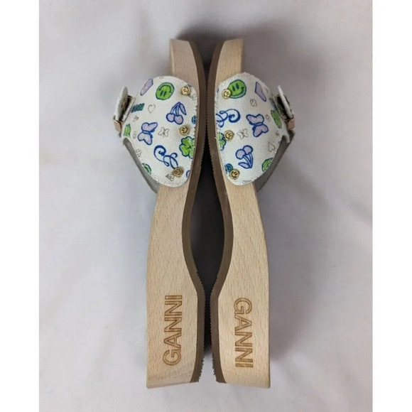 GANNI x DR. Scholl’s Sandals Kiosk Parrot Slides Wooden Platform Shoe EU 40 US 9 - Picture 8 of 16